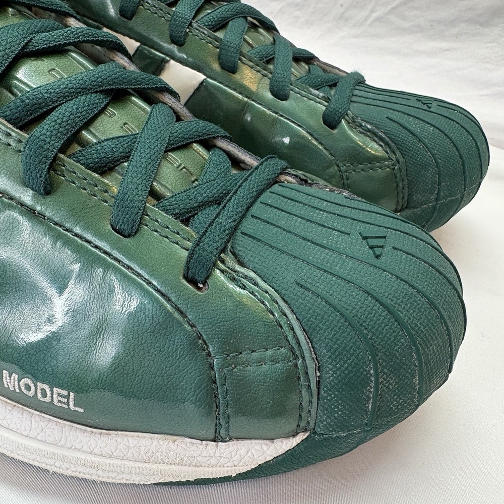 VTG 2002 Adidas Pro Model Mid Basketball Shoes Men's US 11 Green Metallic Y2K - Picture 13 of 16